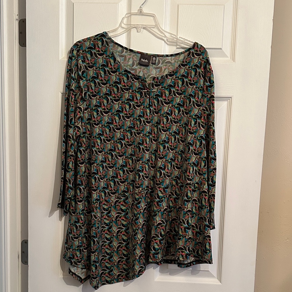 Multicolor asymmetrical Patterned Women Top